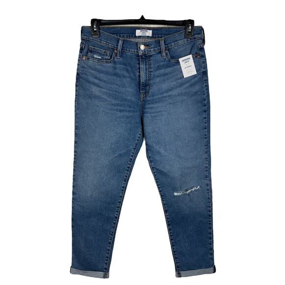 Denizen Levi's SZ 8 Vintage Boyfriend Jeans Distressed Mid-Rise Cuffed Stretch - Picture 1 of 12